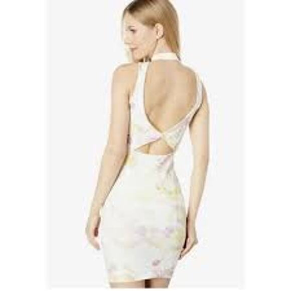 TED BAKER Effi Twist Back Dress Ribbed Knit Bodycon Midi High Neck Size 12 M/L - Picture 2 of 9